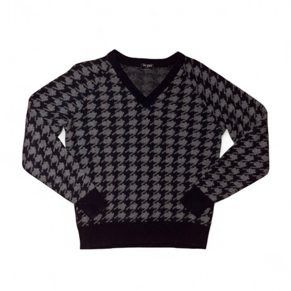Todd Snyder $348 Merino Wool Houndstooth V-Neck Sweater in Navy Size XS - Picture 2 of 15